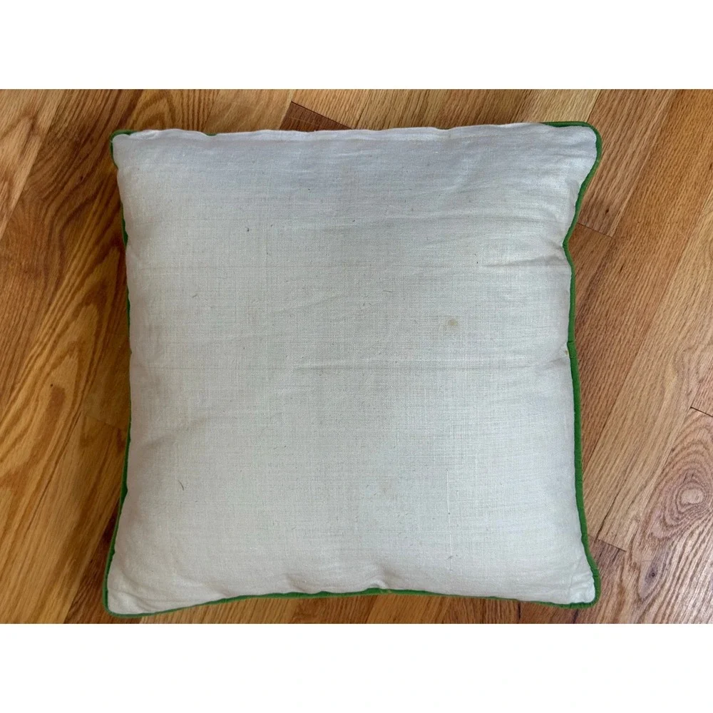 Set of 4 Vintage Crewel Embroidered Throw Pillows Birds Florals Cottagecore